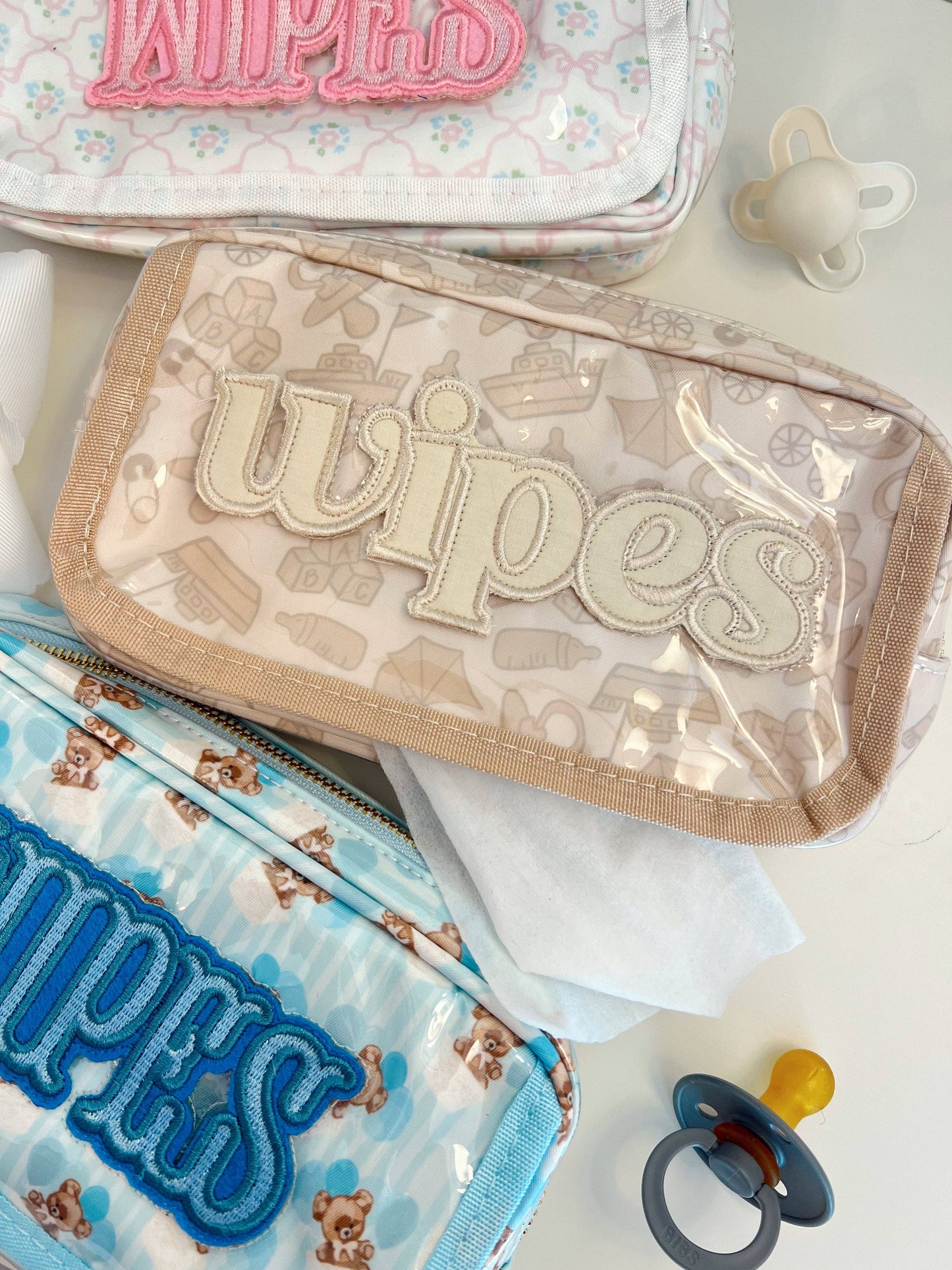 Wipes Pouch - Clear Coat Bag: Blue