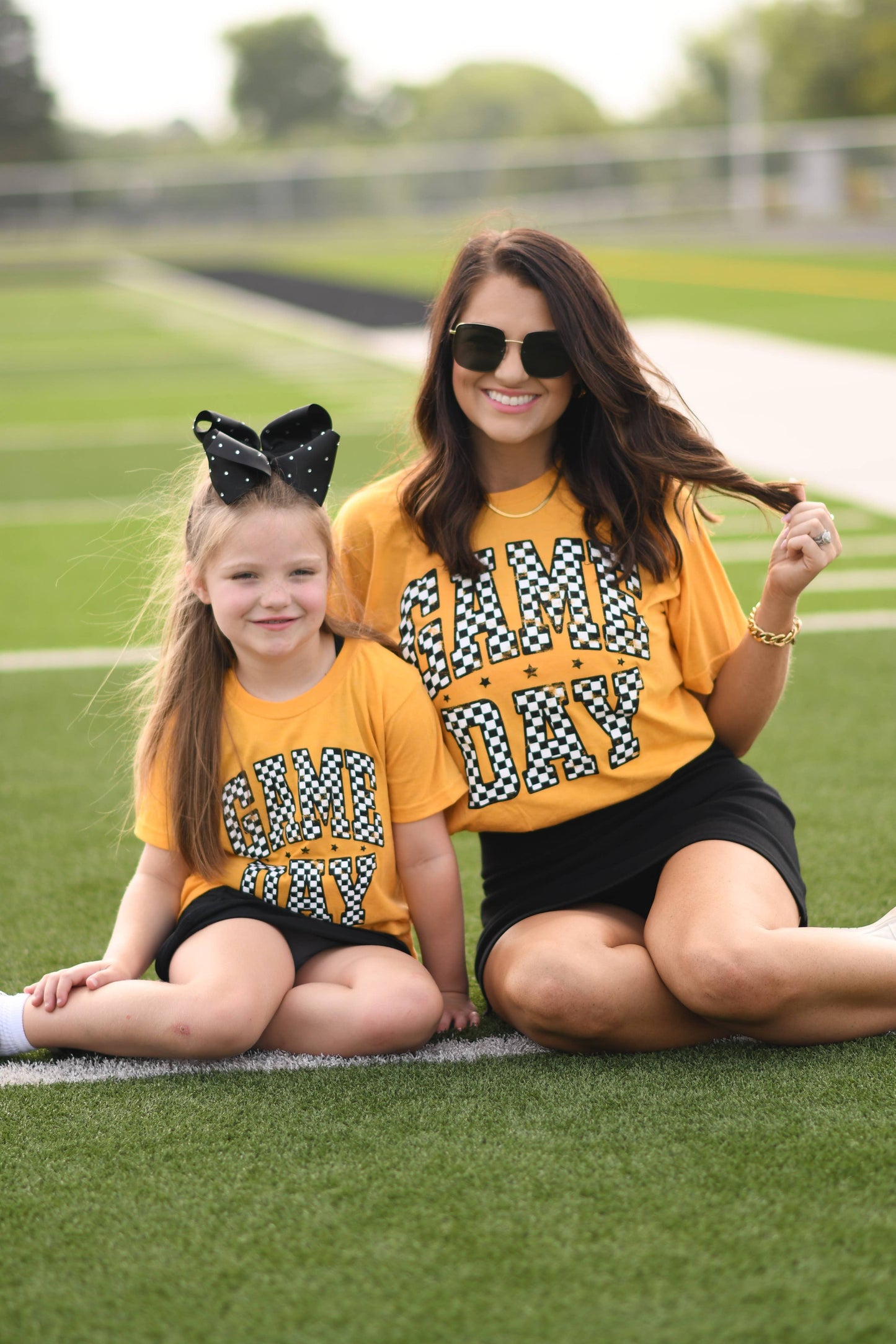 Gold Checkered Game Day Tee