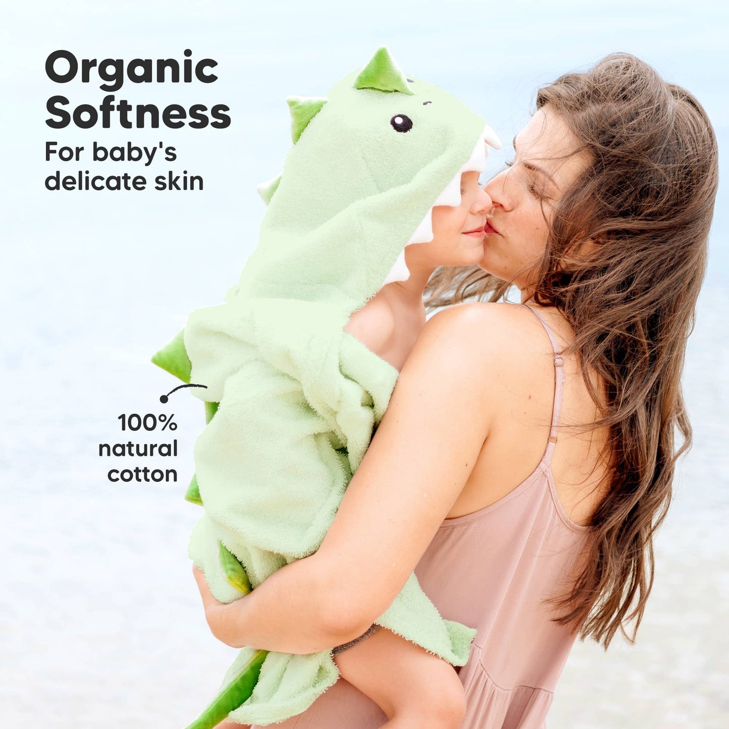 Playpals Hooded Baby Bath Towels for Newborn: Draco