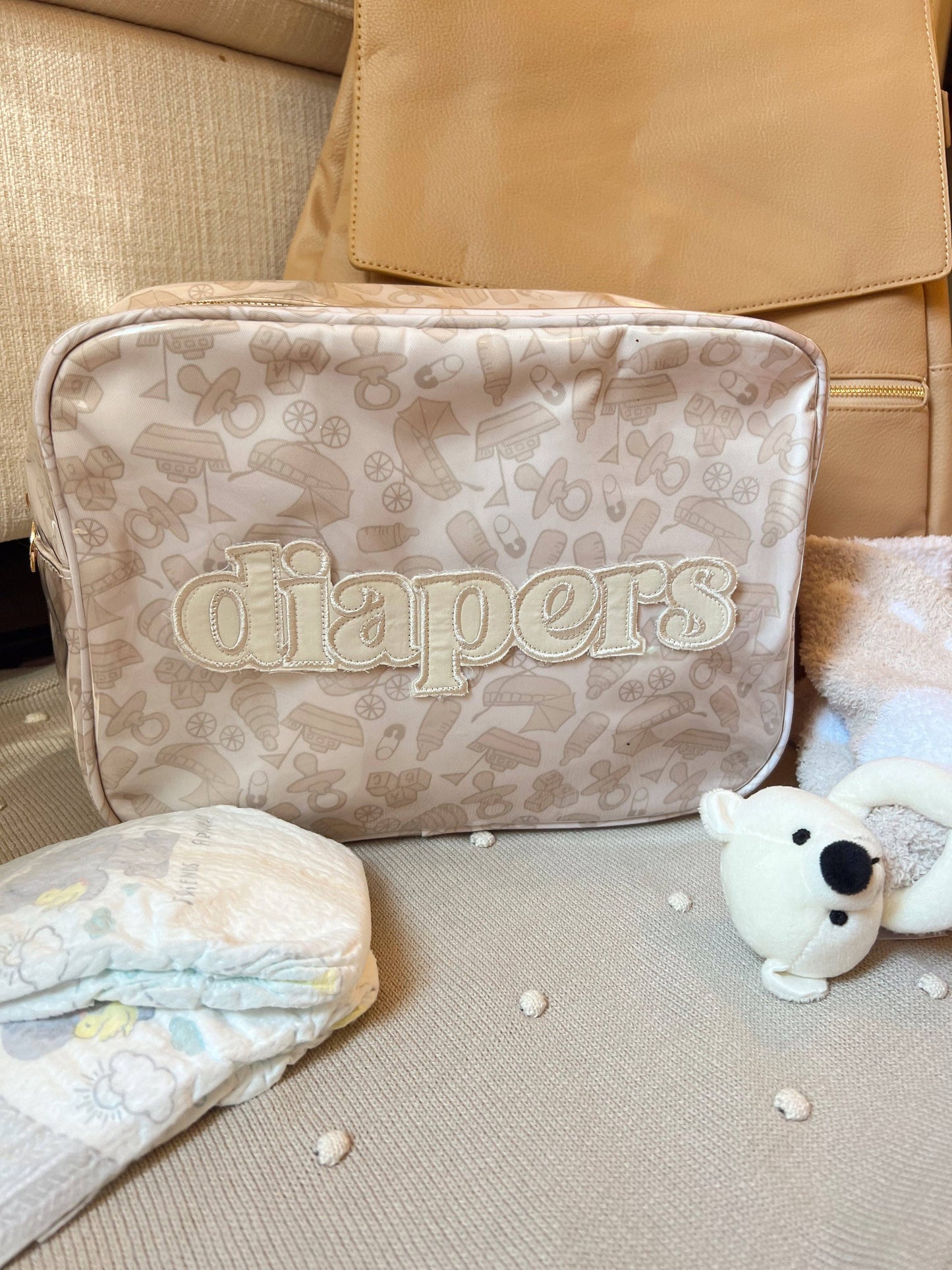 Diapers XL - Clear Coat Bag: Pink