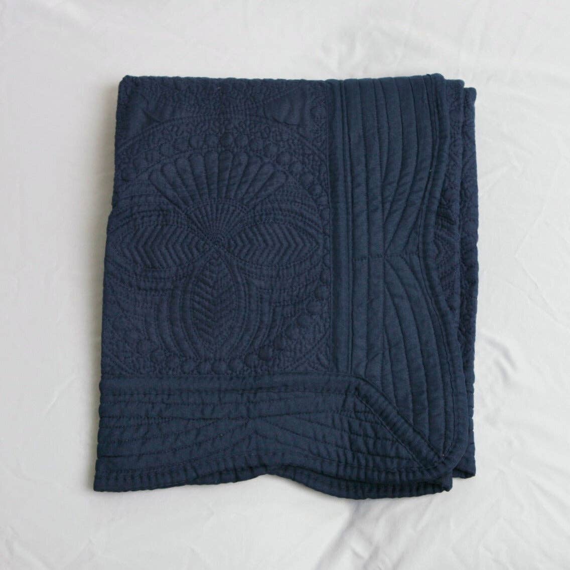 Navy Blue Quilt: Baby Quilt (36" x 46")