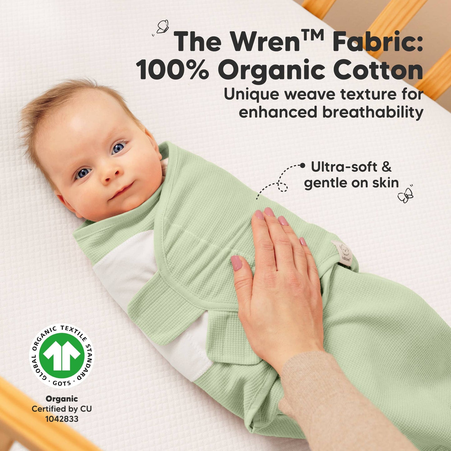 3pk Soothe Wren Swaddle Sleep Sacks for Newborns: Ripple / OS 0-3M
