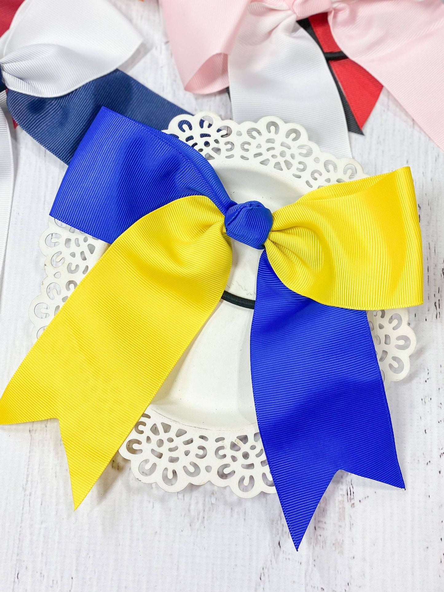 School Spirit Cheer Bows: Gold/Black