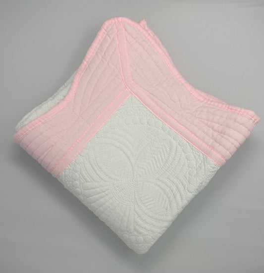 Pink Trim Quilt: Baby Quilt (36" x 46")