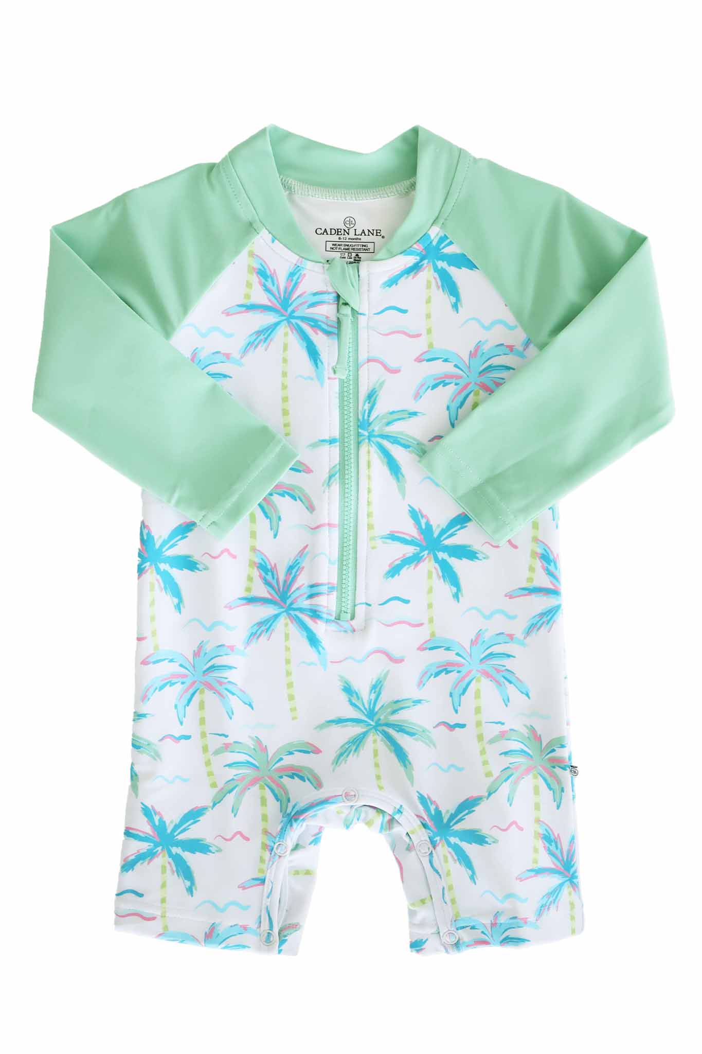 Long Sleeve Rash Guard Swim Romper Shortie | Blue Lagoon