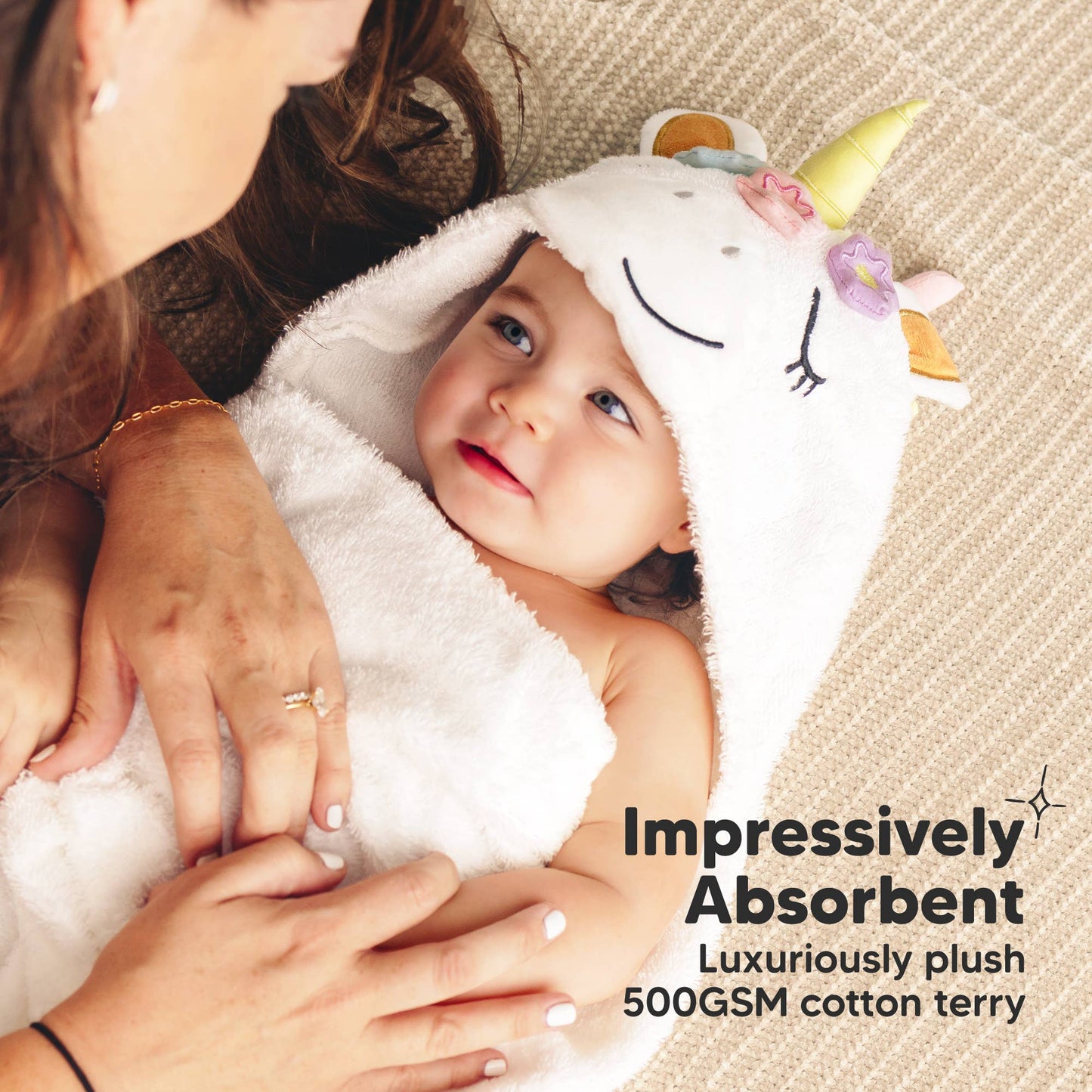 Playpals Hooded Baby Bath Towels for Newborn: Uria