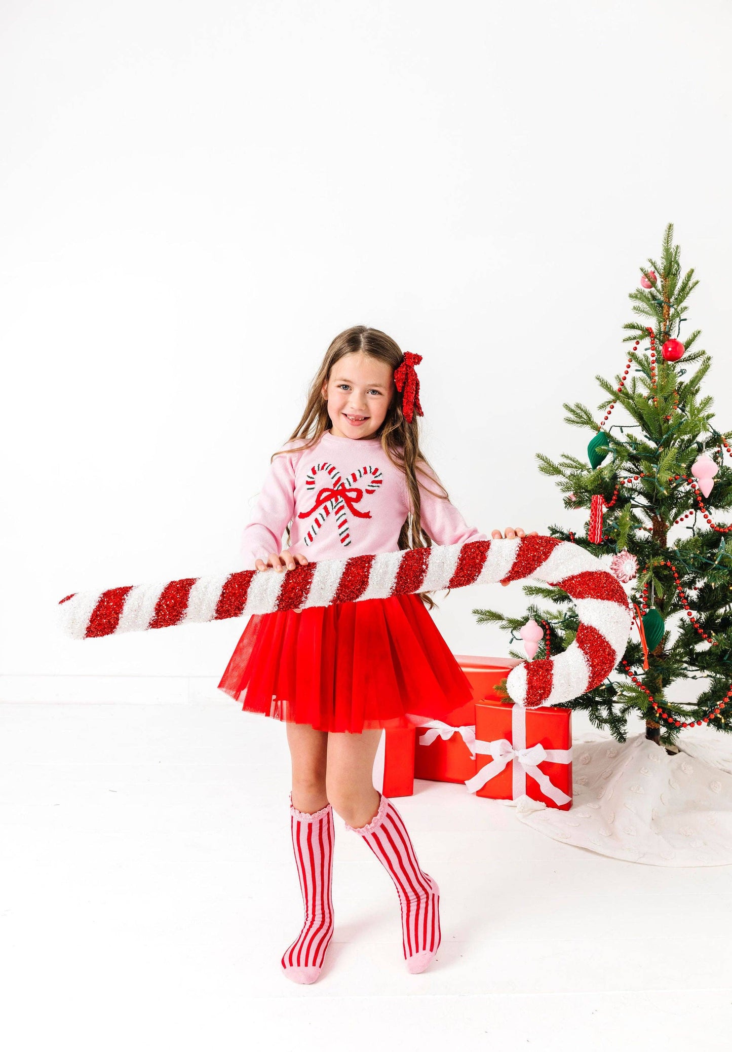 Candy Stripe Lace Top Knee High Socks
