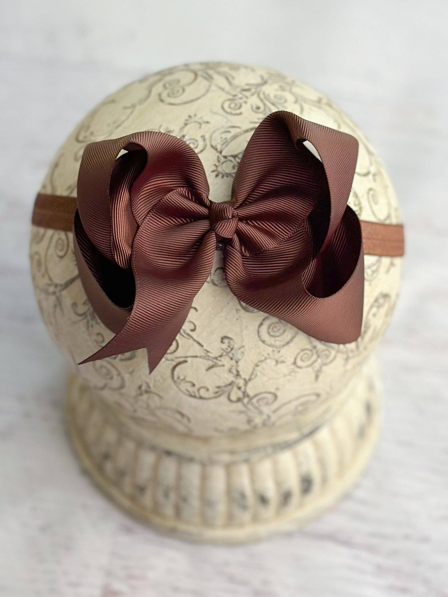 Classic Grosgrain Hair Bow - Satin Headband - 4.5": Red