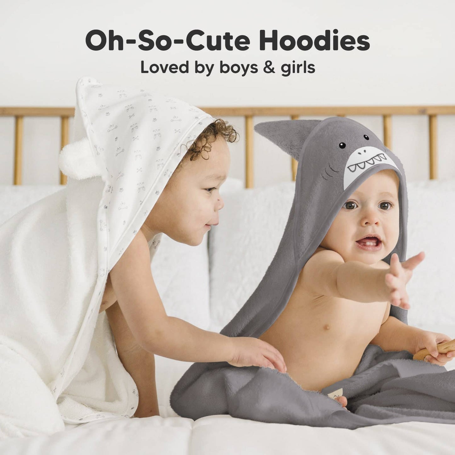 KeaBabies Cuddle Baby Hooded Towel: Shark