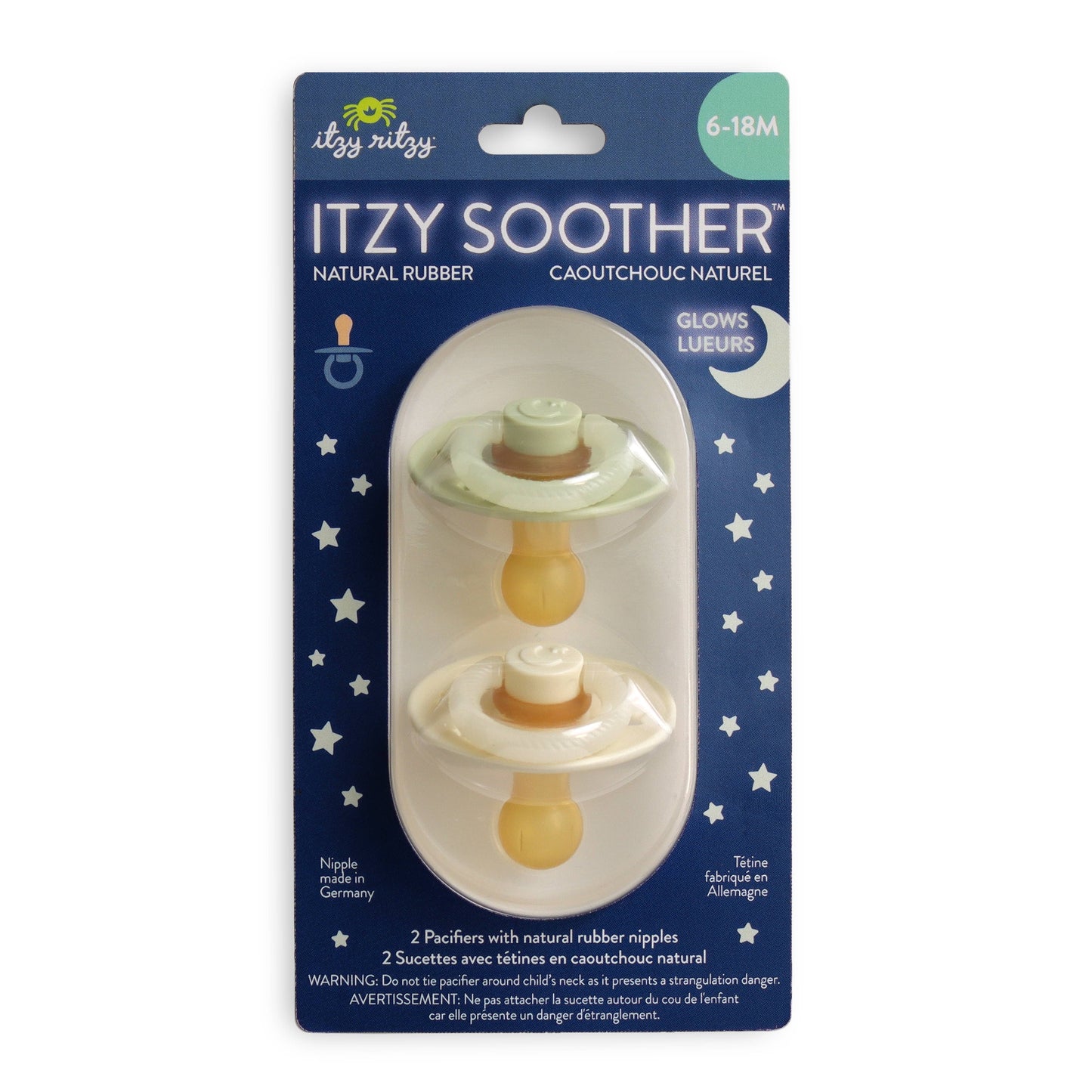 *NEW STYLES* Itzy Soother™ Natural Rubber Paci Sets: Glow 0-6 M
