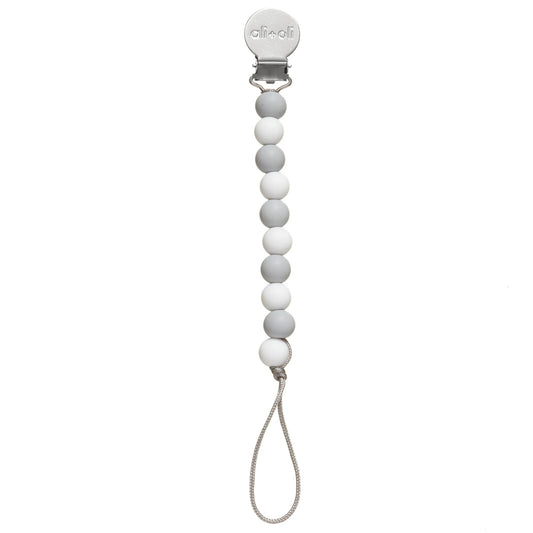 Ali+Oli Silicone Pacifier Clip (Grey-White)