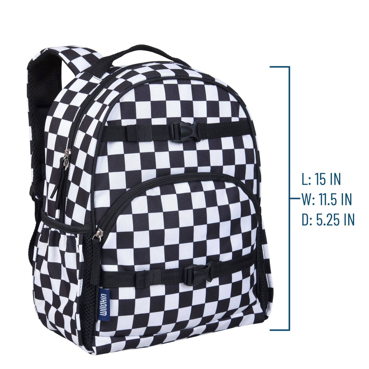 Black and White Checkered Medium Eco Backpack - 12L