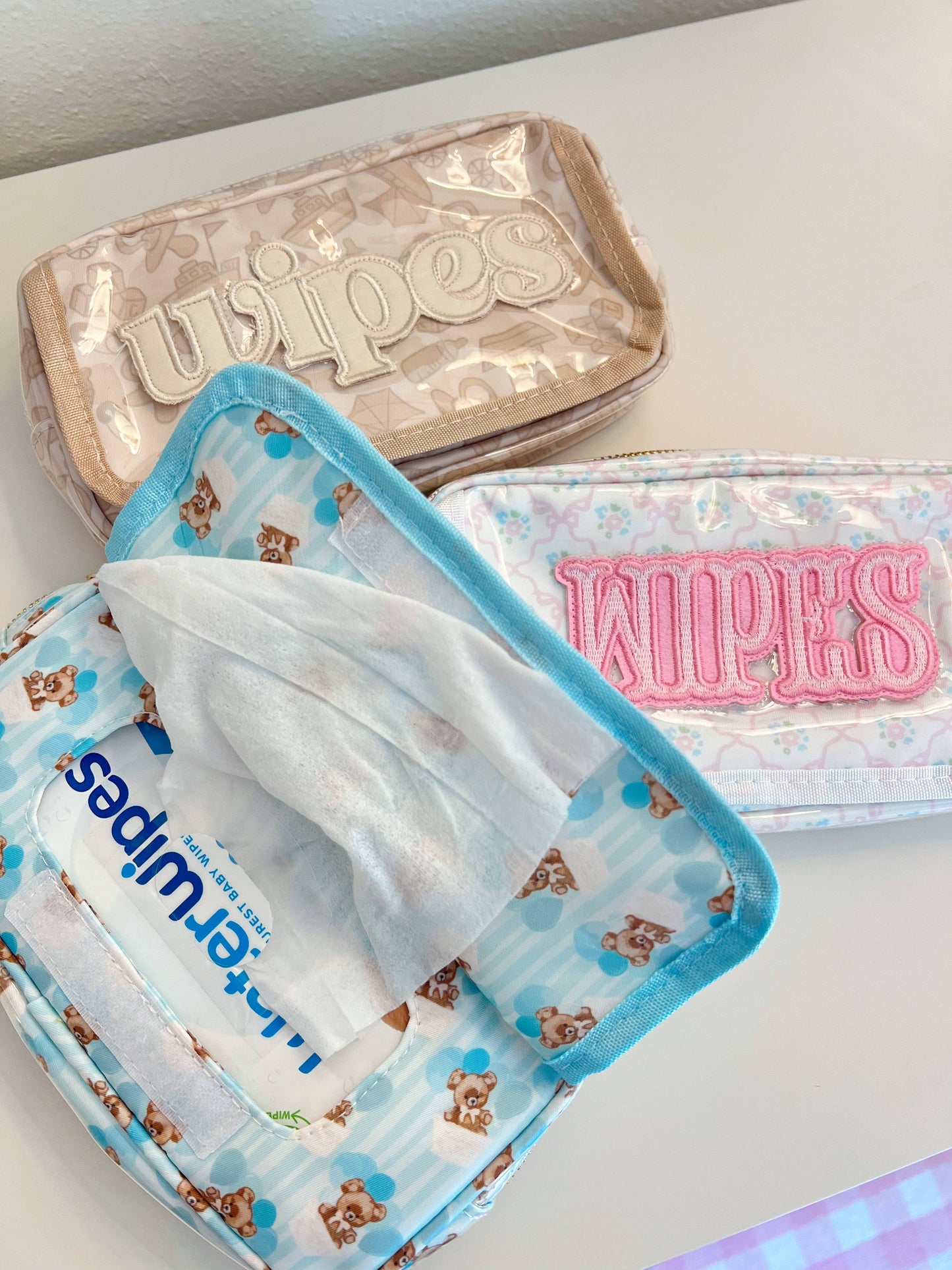 Wipes Pouch - Clear Coat Bag: Blue