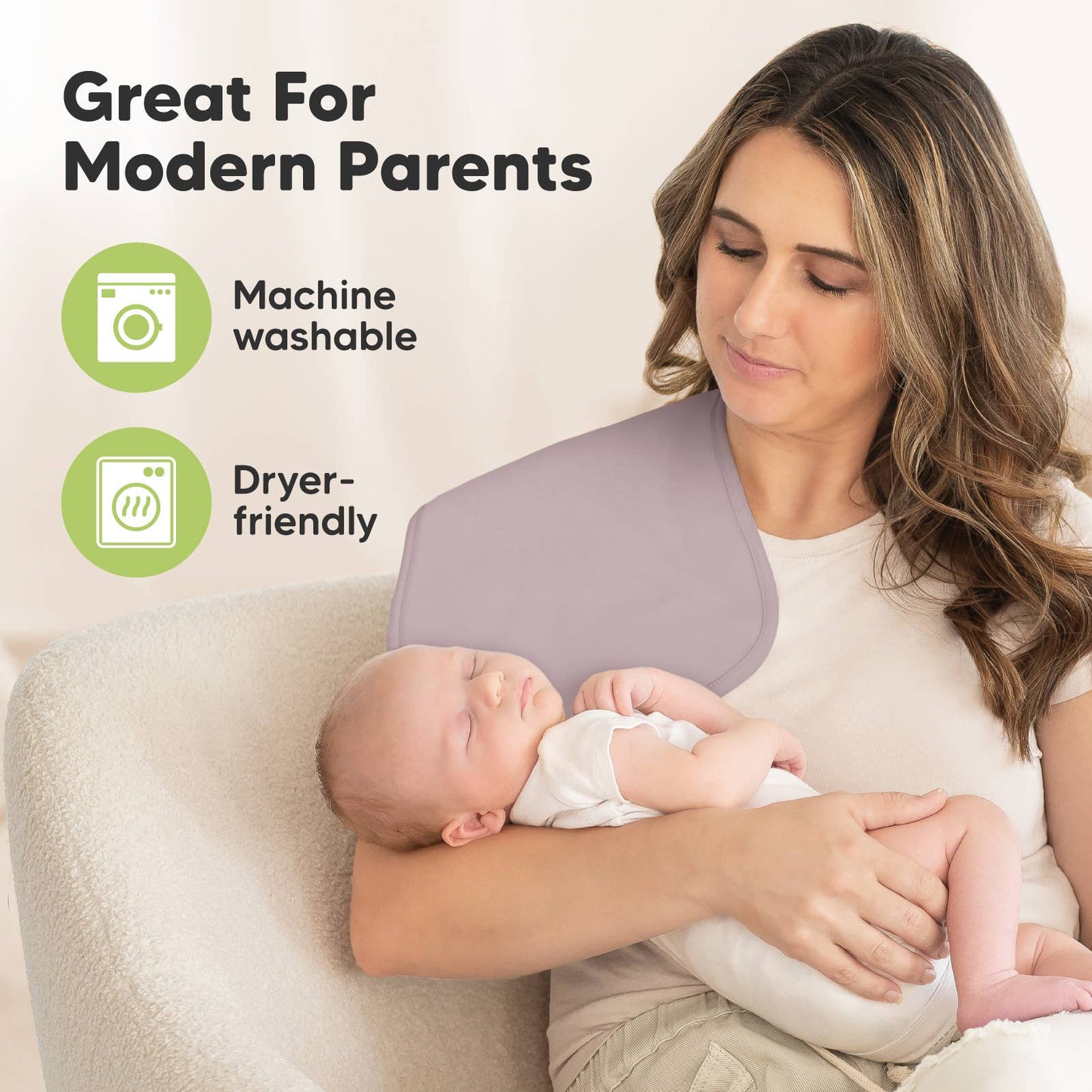 KeaBabies 5-Pack Urban Burp Cloths: Embrace
