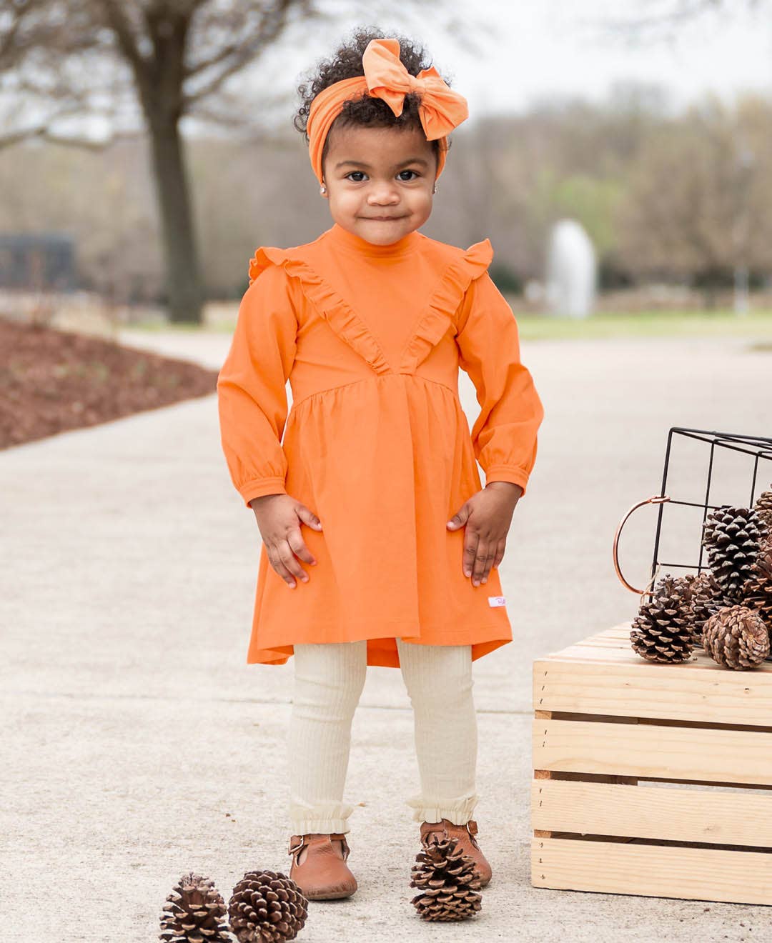 Girls Heather Oatmeal Rib Knit Footless Ruffled Tights: Off-White