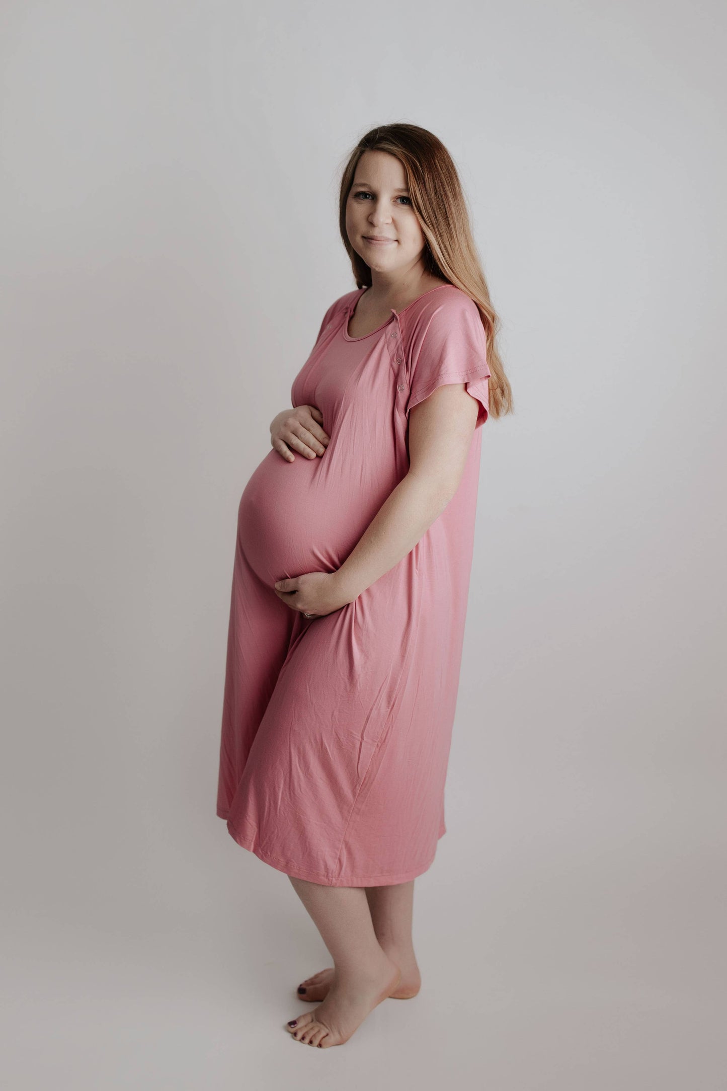 Rose Maternity Mommy Labor and Delivery/ Nursing Gown