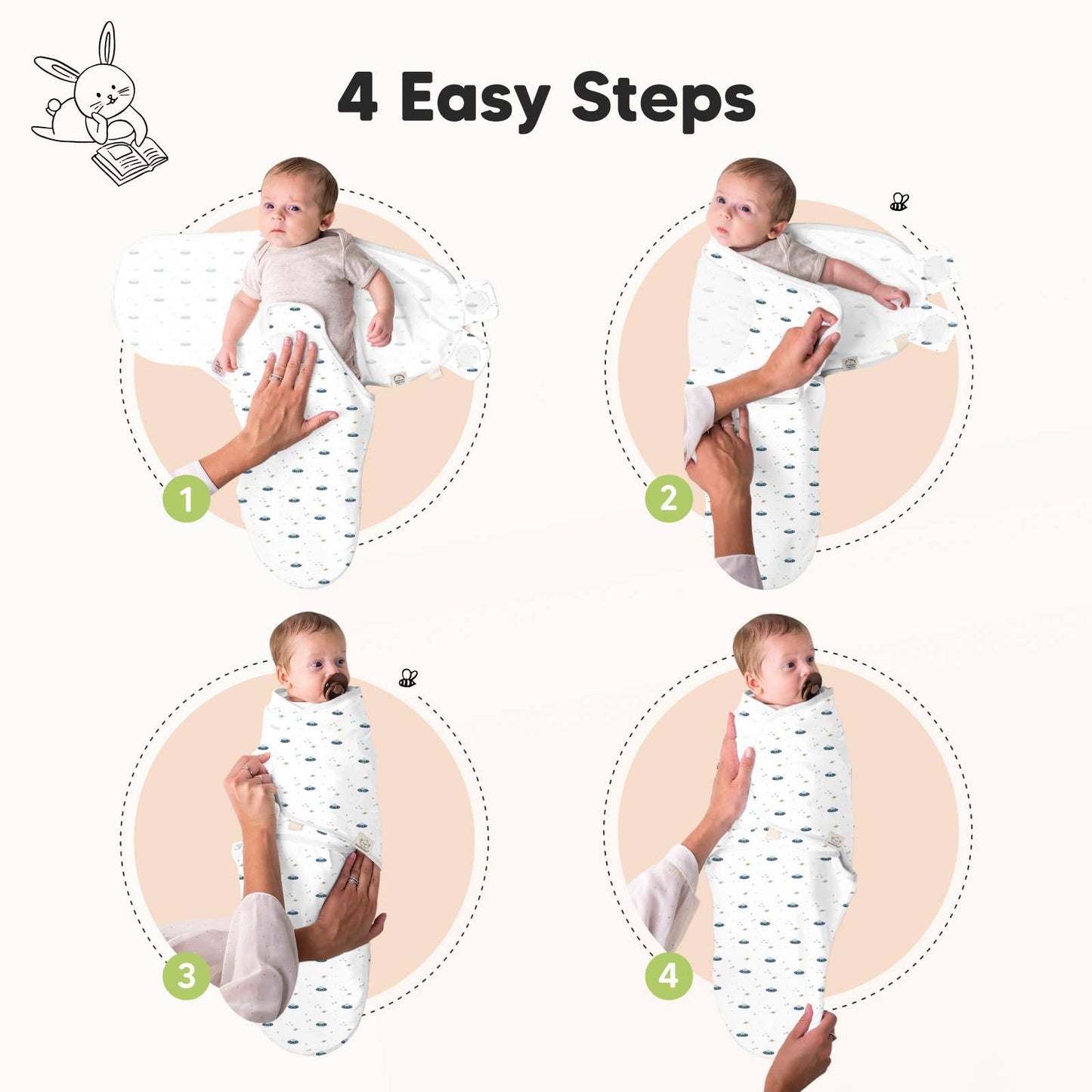 3pk Soothe Baby Swaddles 0-3 Months, Sleep Sack for Newborns: Galaxy / OS 0-3M