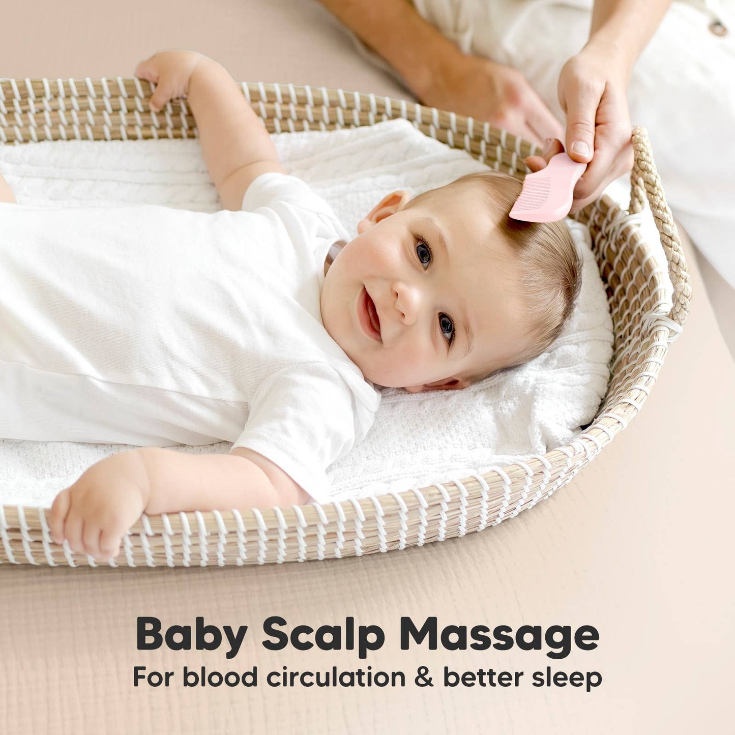 KeaBabies Baby Hair Brush and Comb Set: Blush