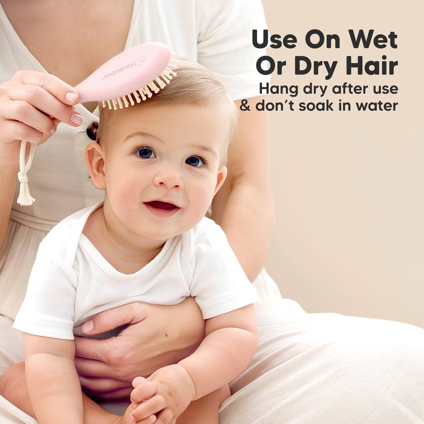 KeaBabies Baby Hair Brush and Comb Set: Blush