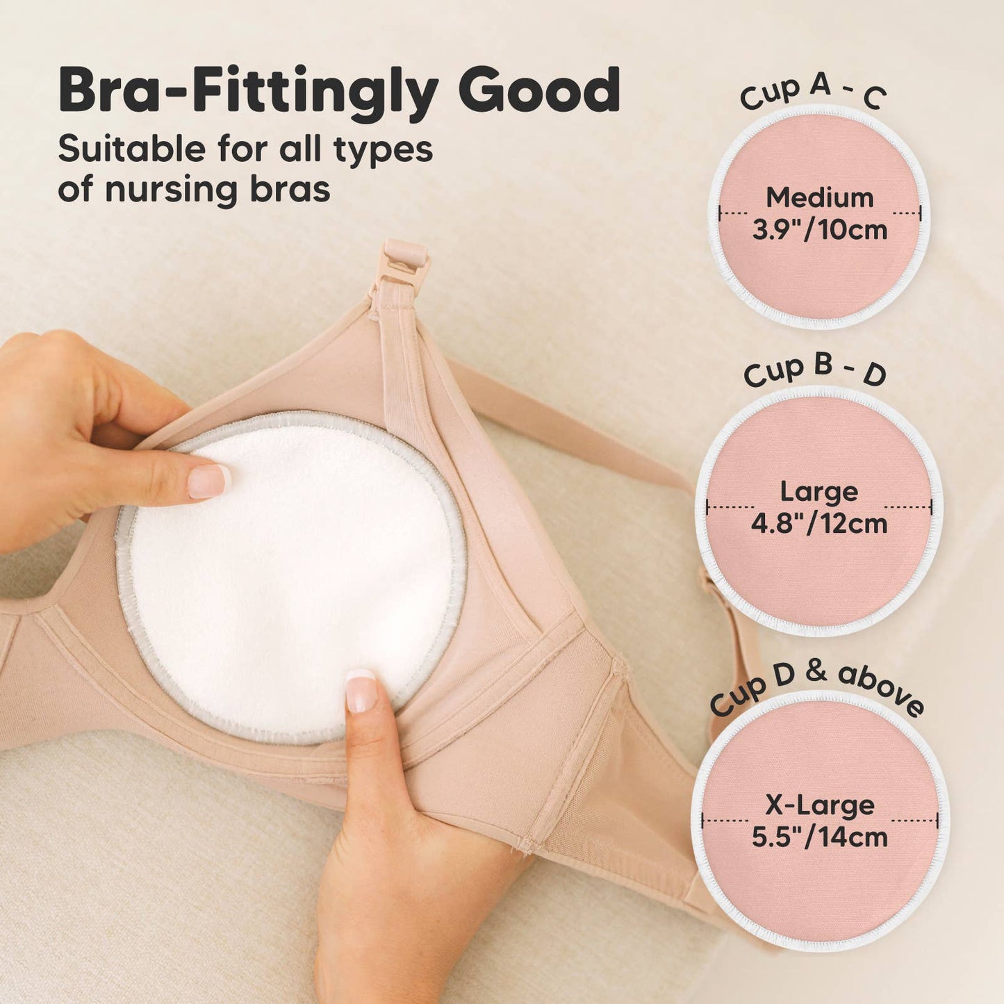 KeaBabies Soothe Reusable Nursing Pads for Breastfeeding: Lovelle / Large 4.8"
