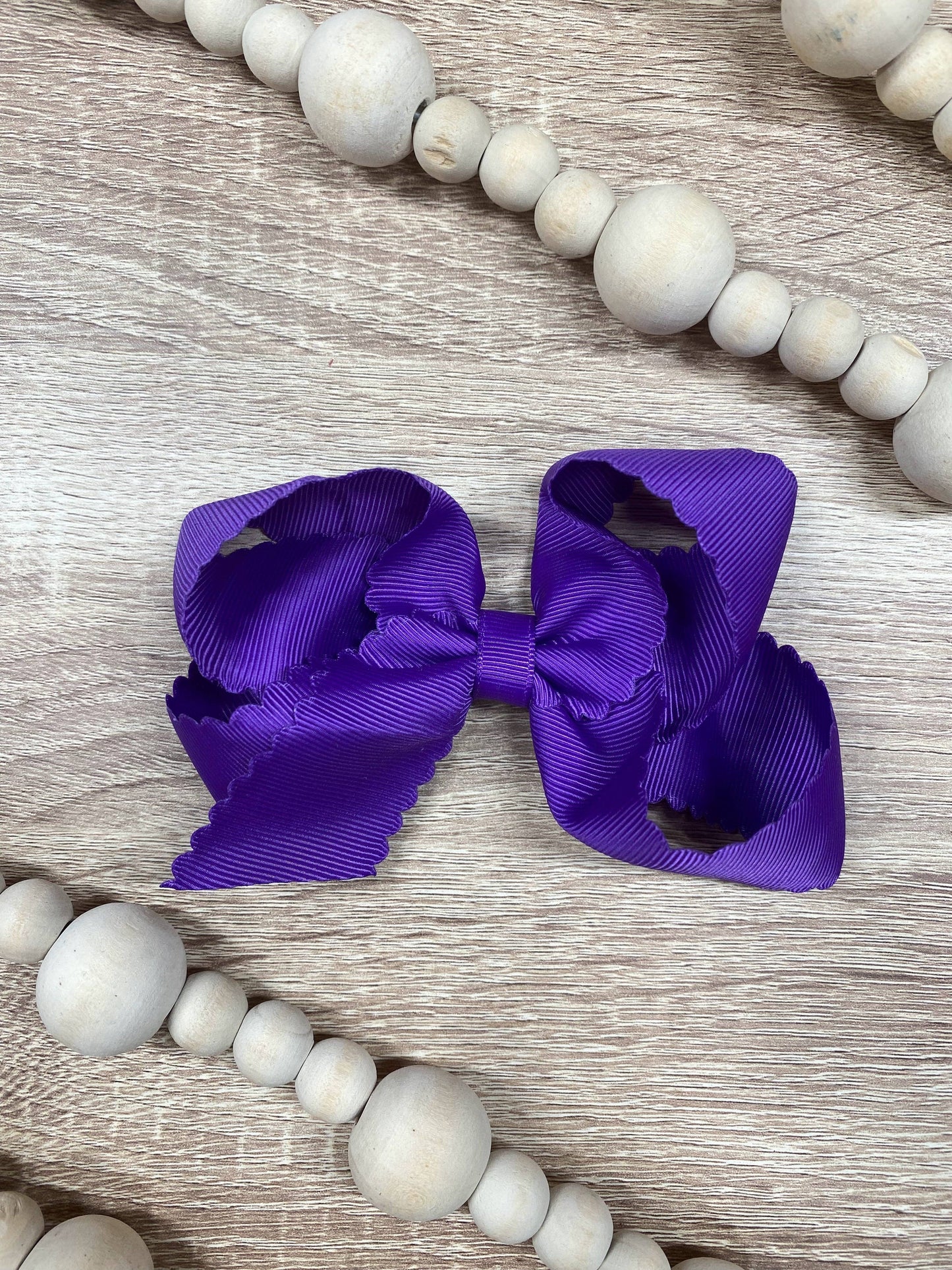 Classic Scalloped Bows - Alligator Clip - 4.5": Black