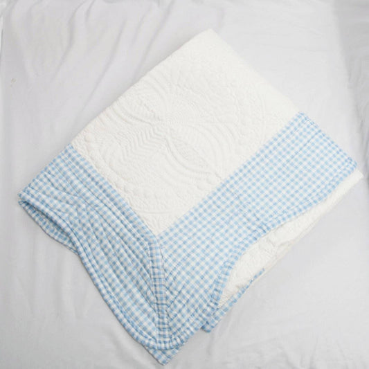 Blue Gingham Quilt: Baby Quilt (36" x 46")