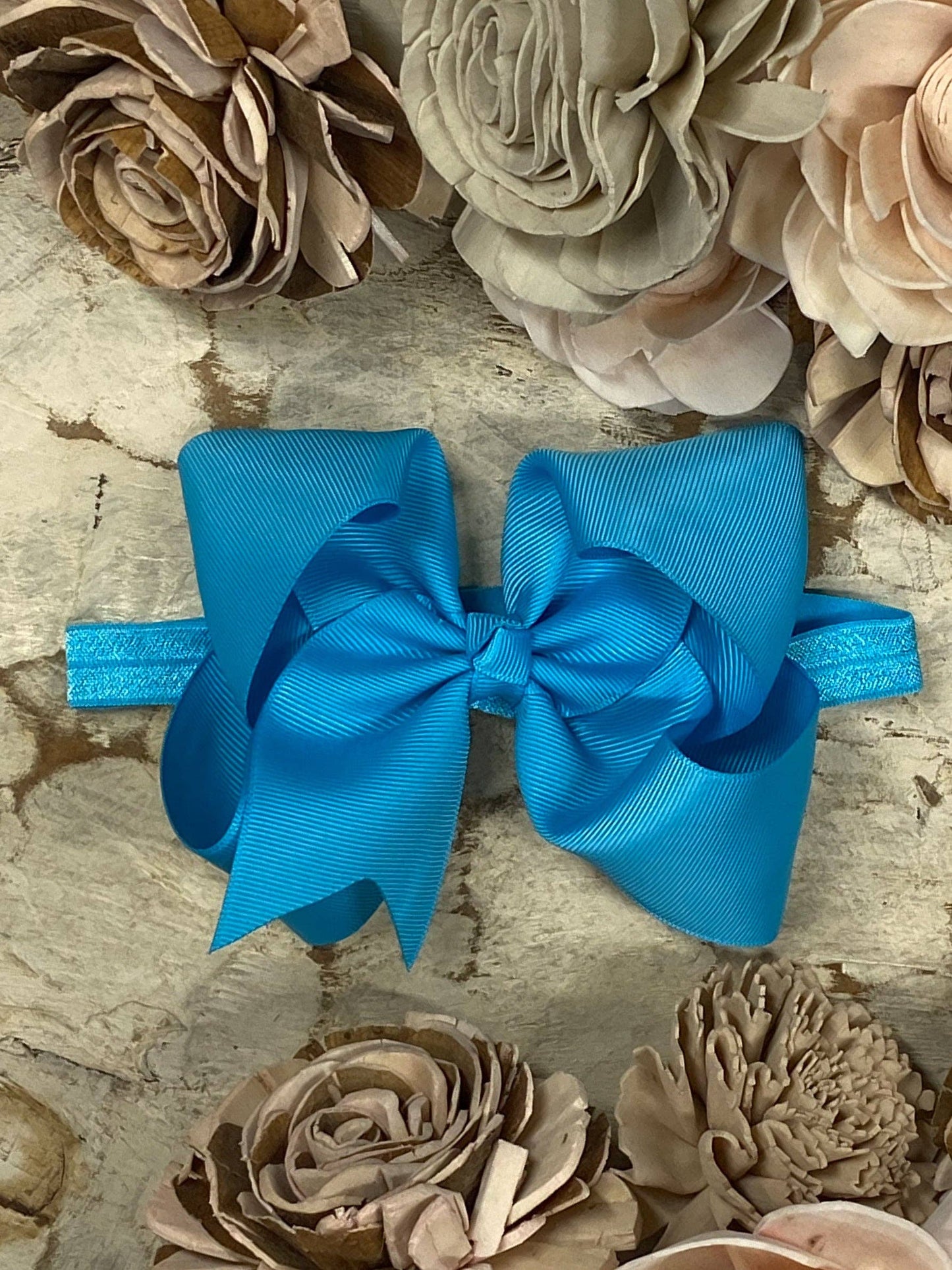 Classic Grosgrain Hair Bow - Satin Headband - 4.5": Black