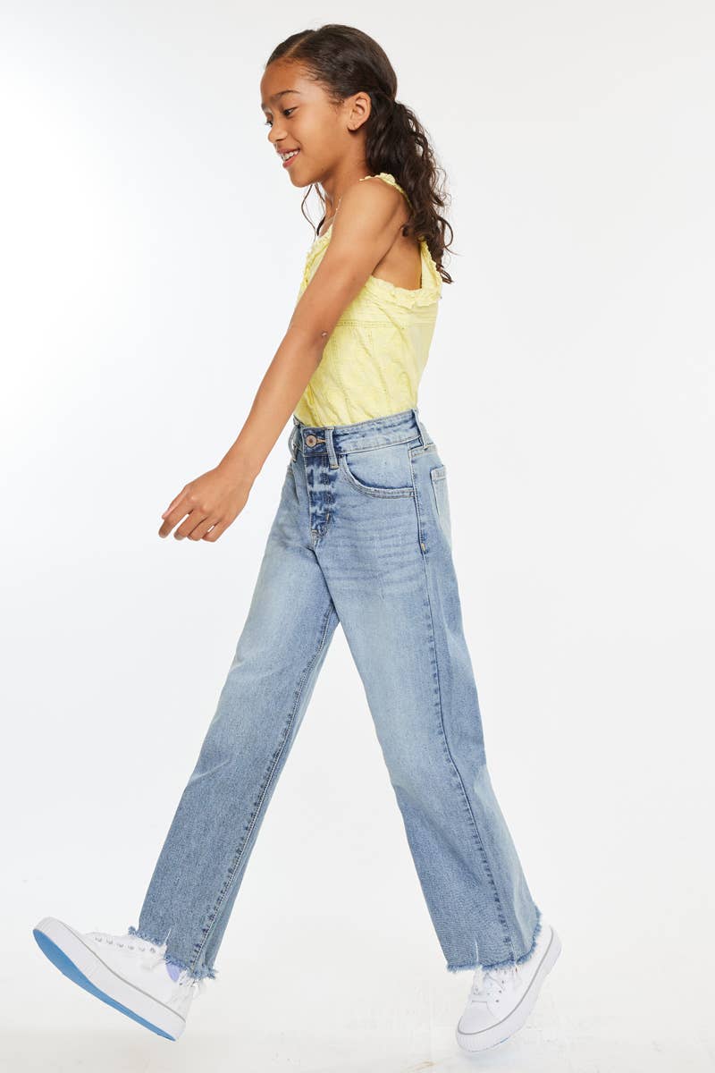 YOUTH OPEN PACK HIGH RISE SLIM WIDE JEANS