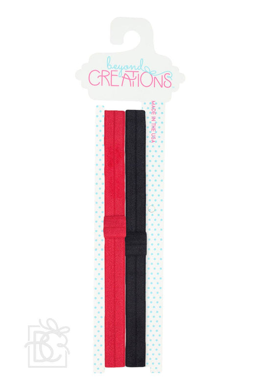 SKINNY ELASTIC HEADBAND PACKS: RED/BLACK / 3-18 Months