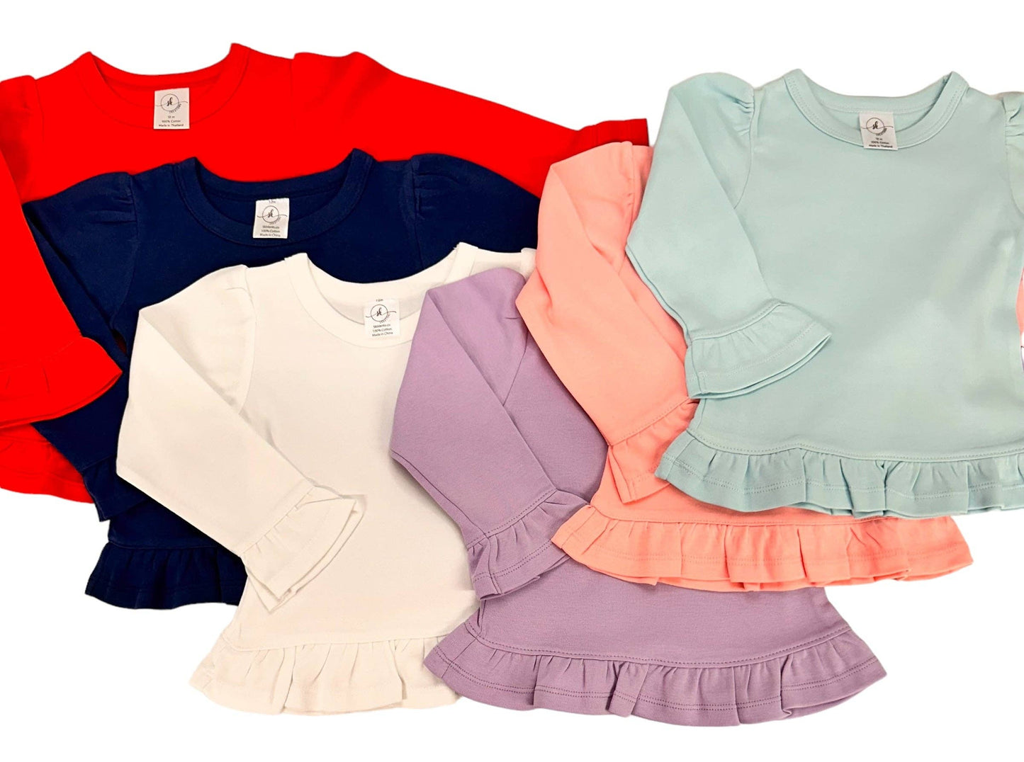 Long Sleeve Ruffle Shirt: White