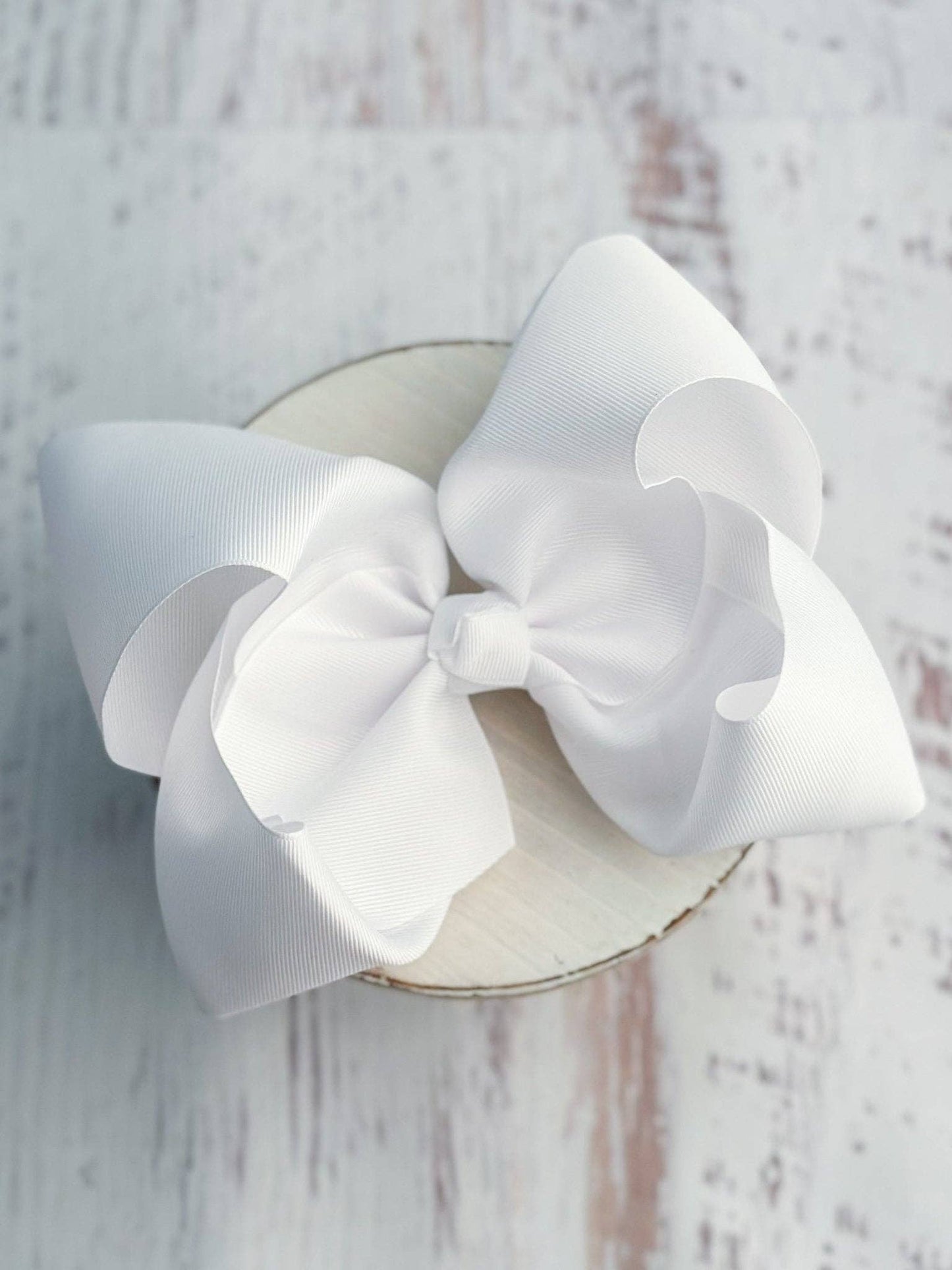 6.5" Texas Size Grosgrain Hair Bow | Alligator or French Clip: Alligator Clip / Smoke Blue