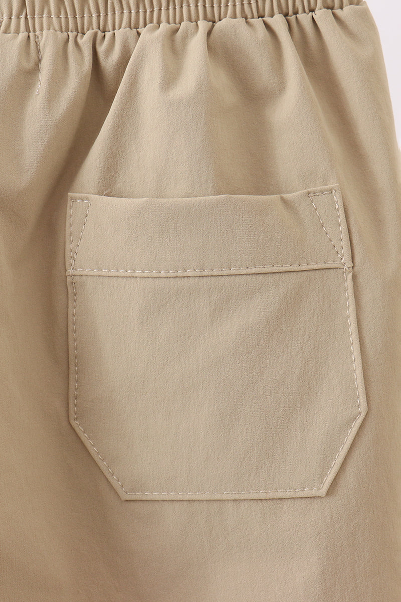 Khaki Pocket Performance Shorts
