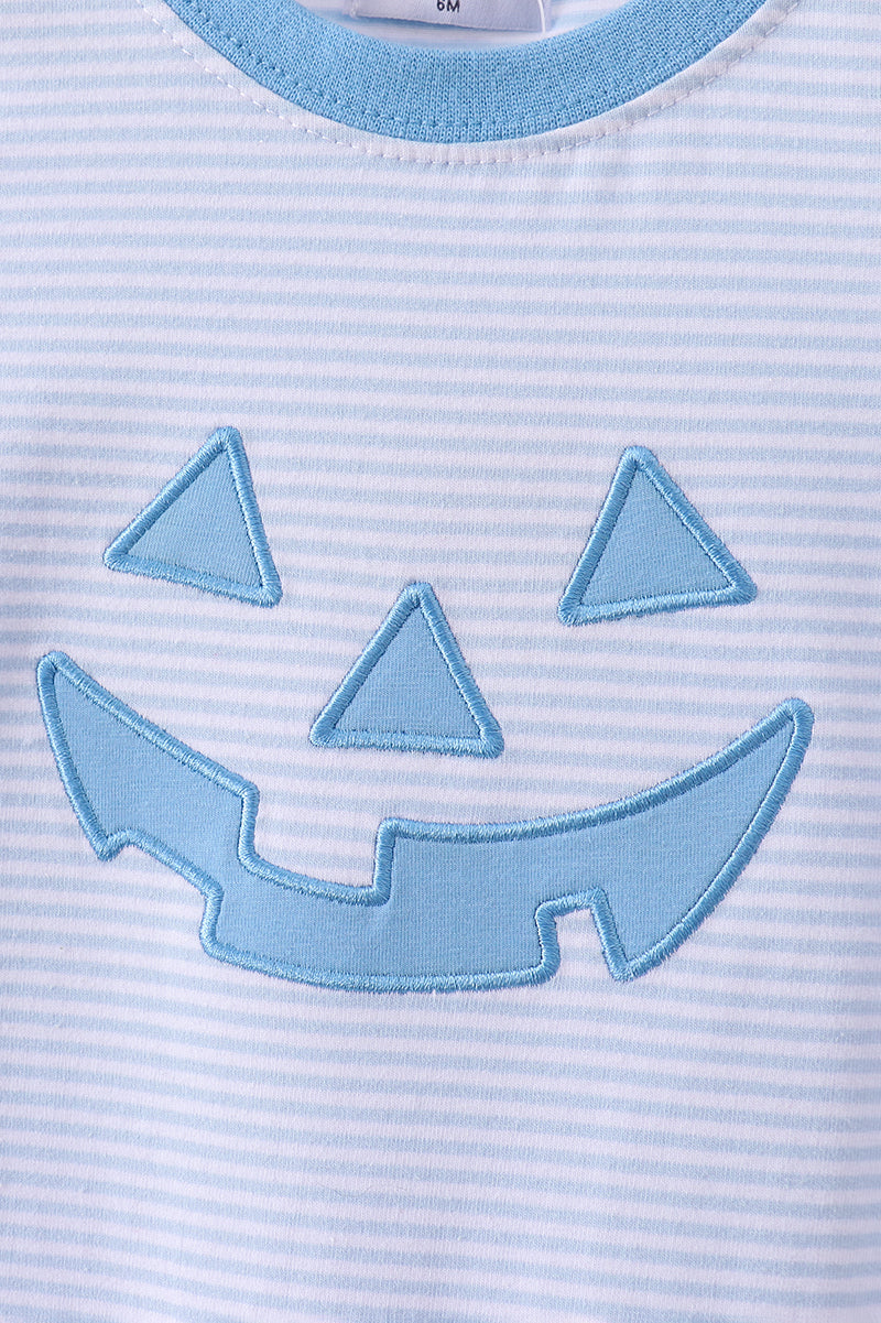 Blue Halloween Face Romper