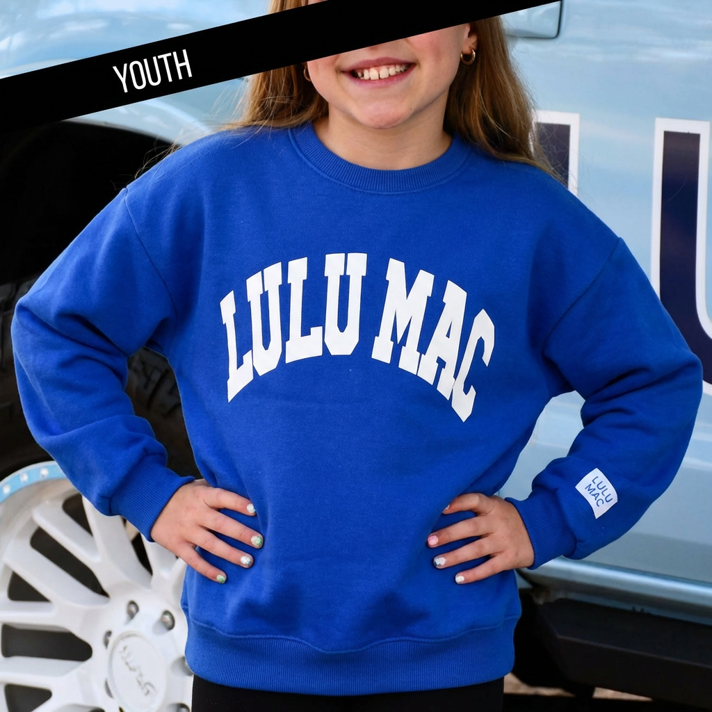 Lulu Mac ROYAL WITH WHITE PUFF