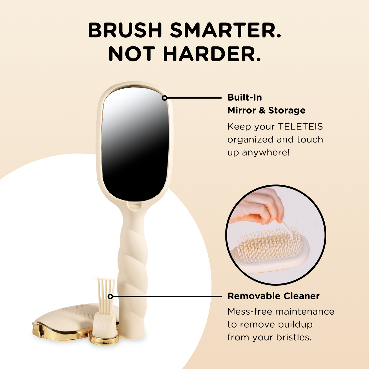 Detangler Hair Brush for Thick Hair - Tan