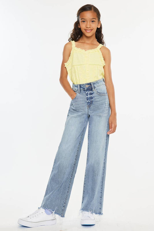 YOUTH OPEN PACK HIGH RISE SLIM WIDE JEANS
