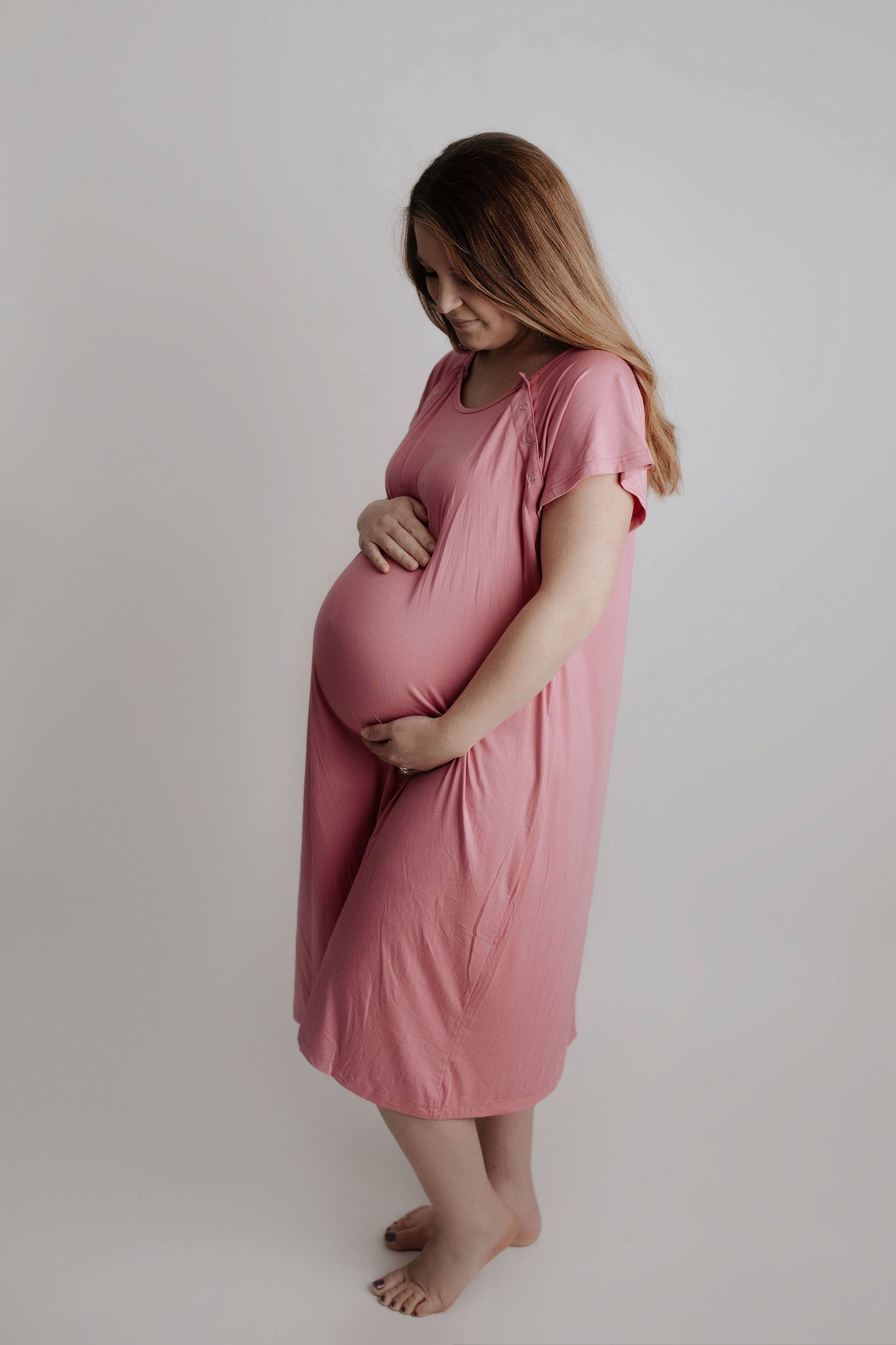 Rose Maternity Mommy Labor and Delivery/ Nursing Gown