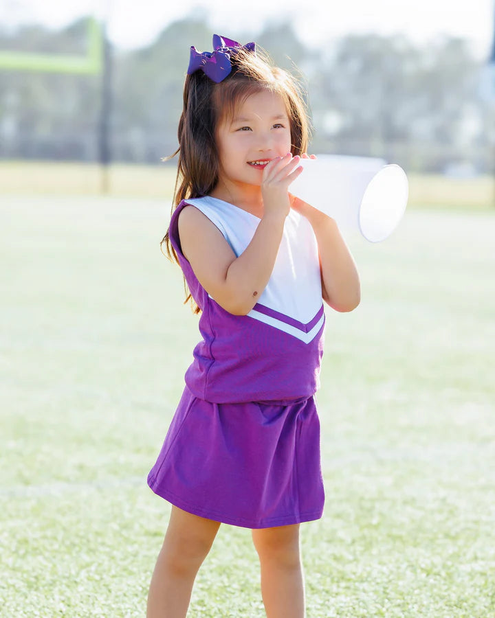 Cheer Uniform Skort Set- Purple/White