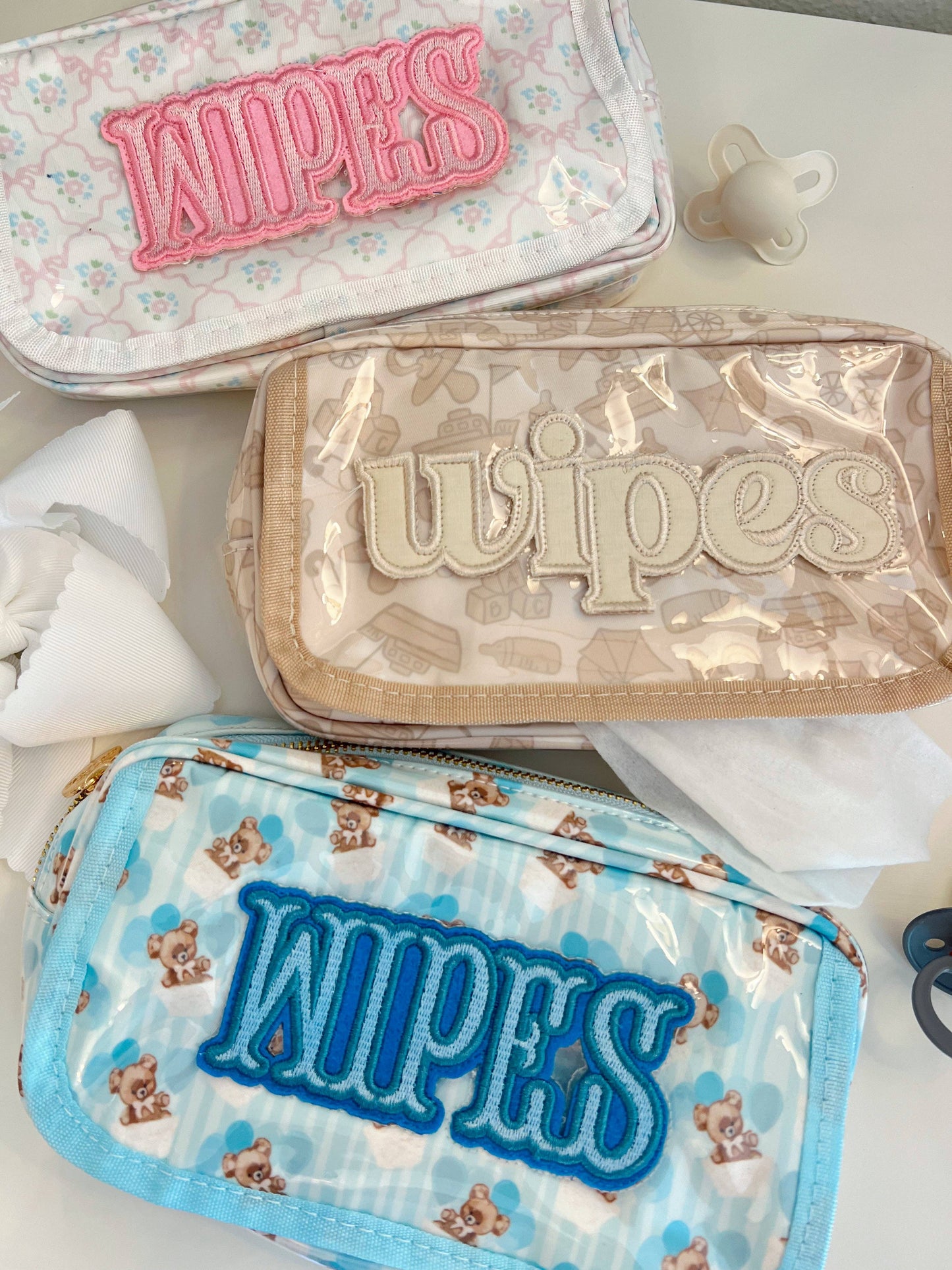 Wipes Pouch - Clear Coat Bag: Pink