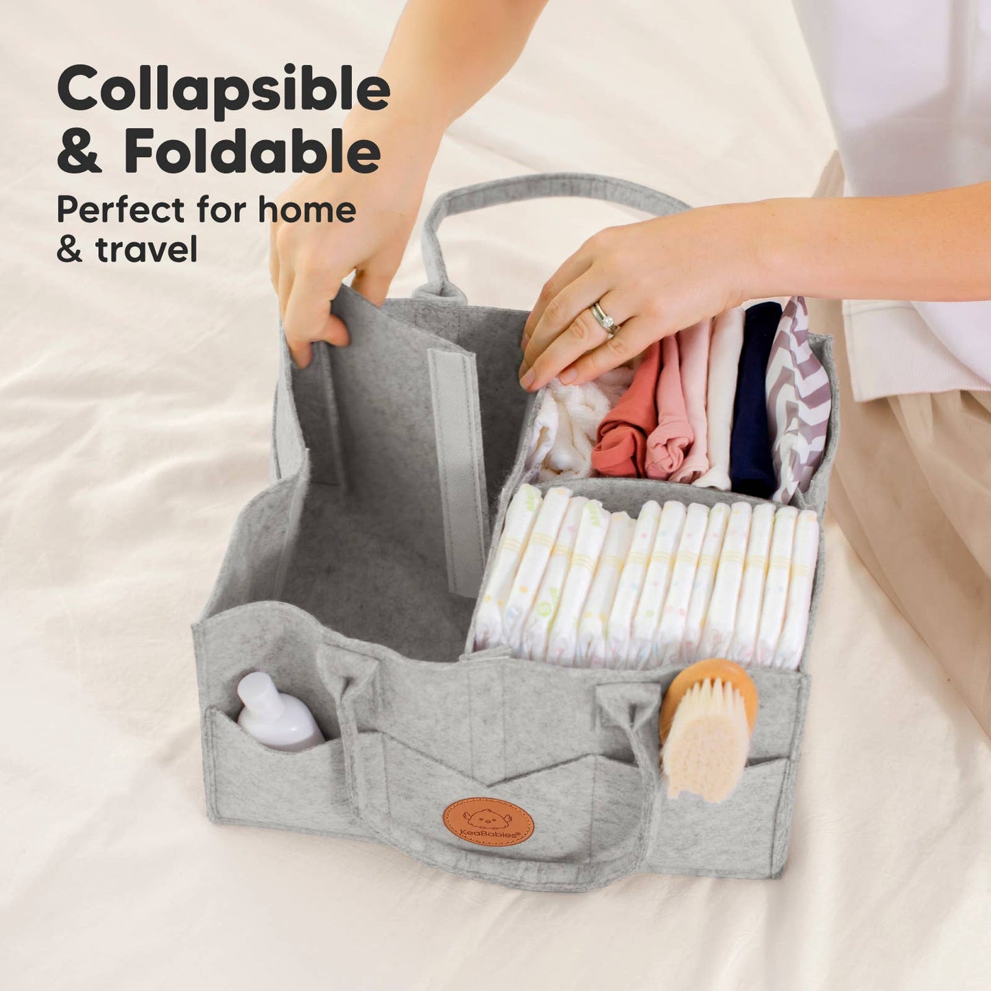 Original Baby Diaper Caddy Organizer for Nursery, Storage: Classic Gray
