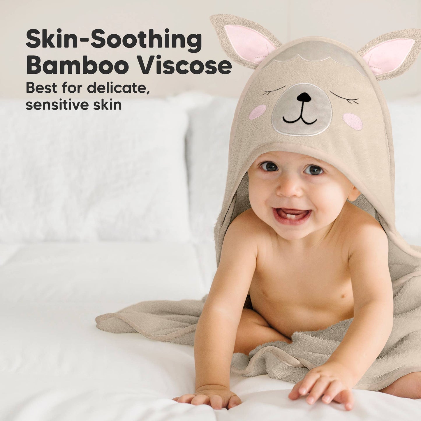 KeaBabies Cuddle Baby Hooded Towel: Alpaca
