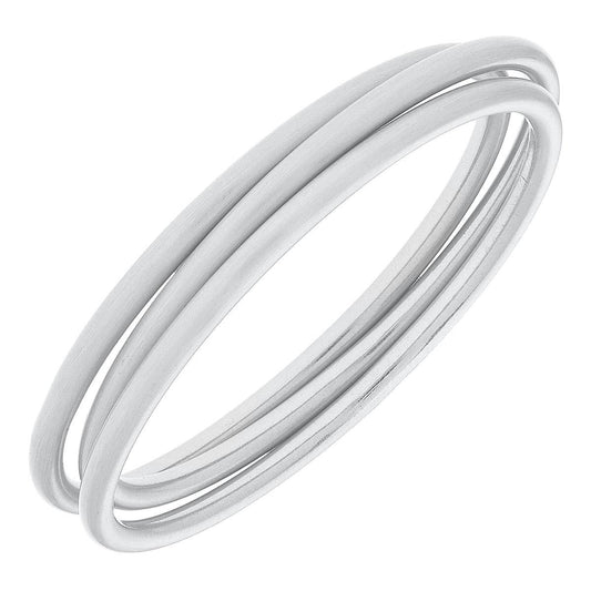 Isla Bangles - Set of 3: Satin Silver