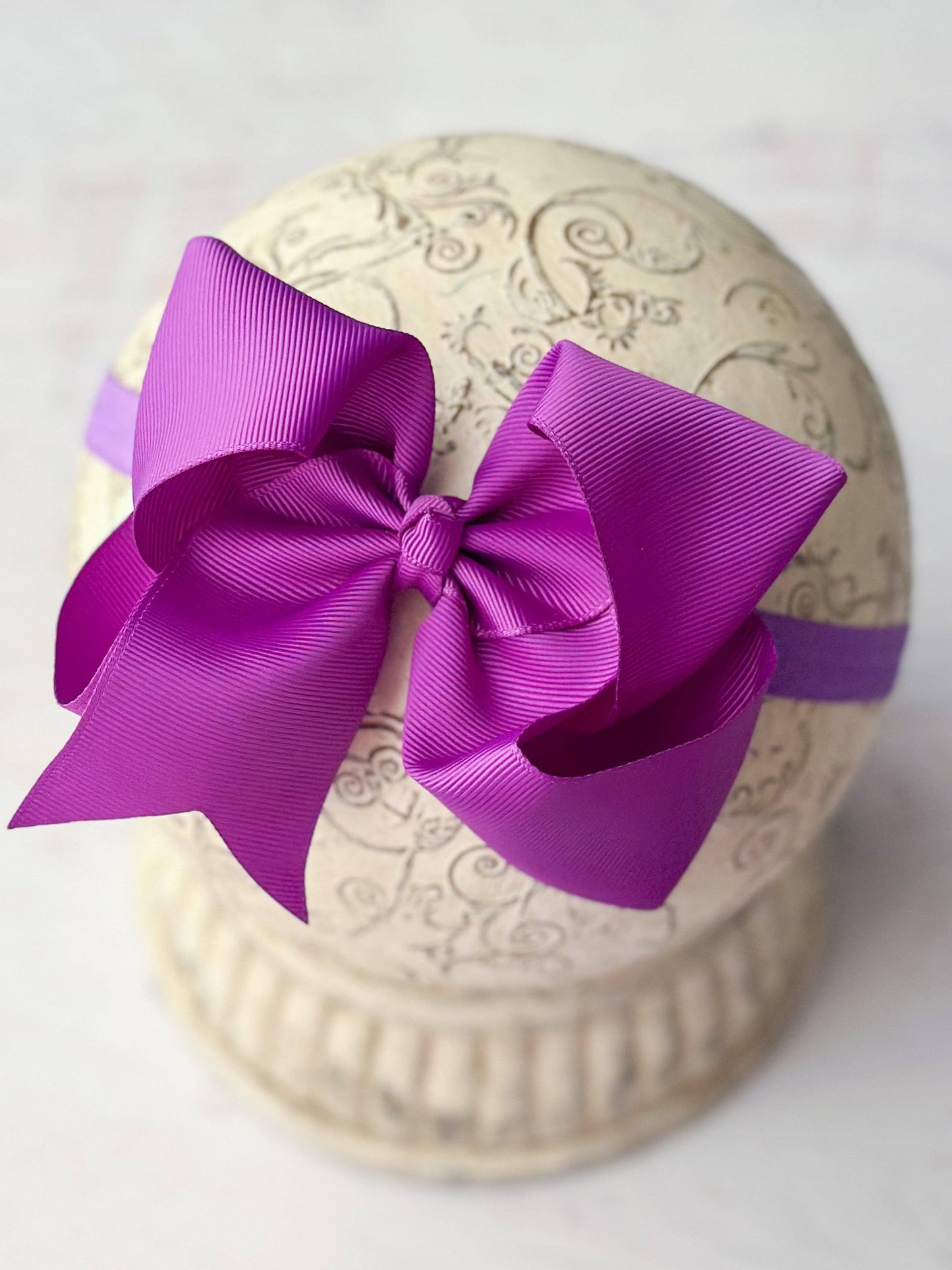 Classic Grosgrain Hair Bow - Satin Headband - 4.5": Red