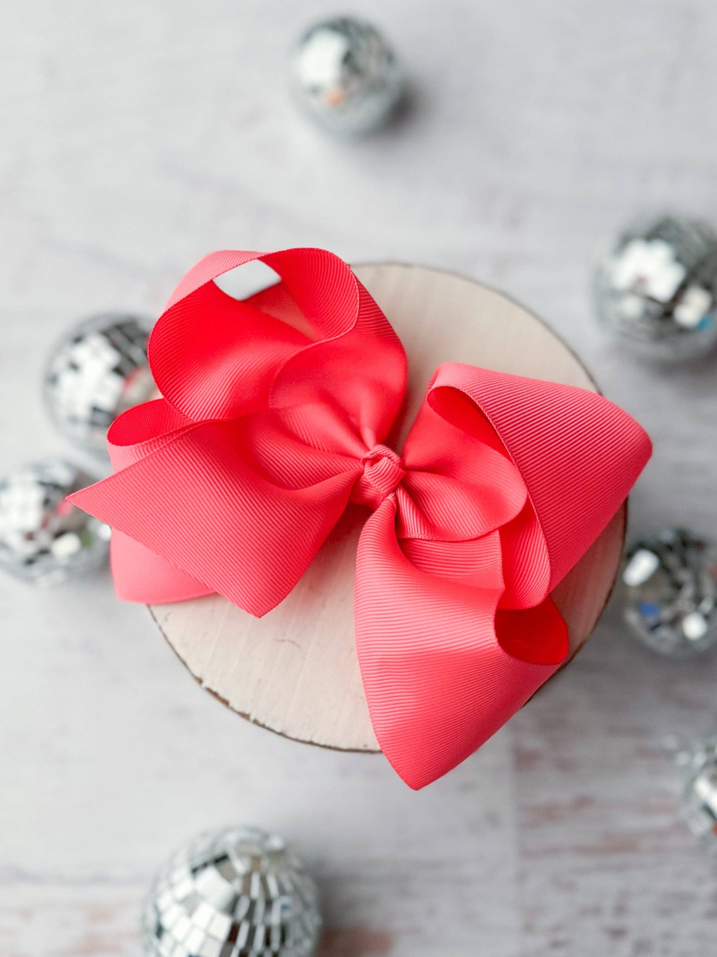 Oversize Grosgrain Hair Bow - Alligator Clip - 5.5": Red