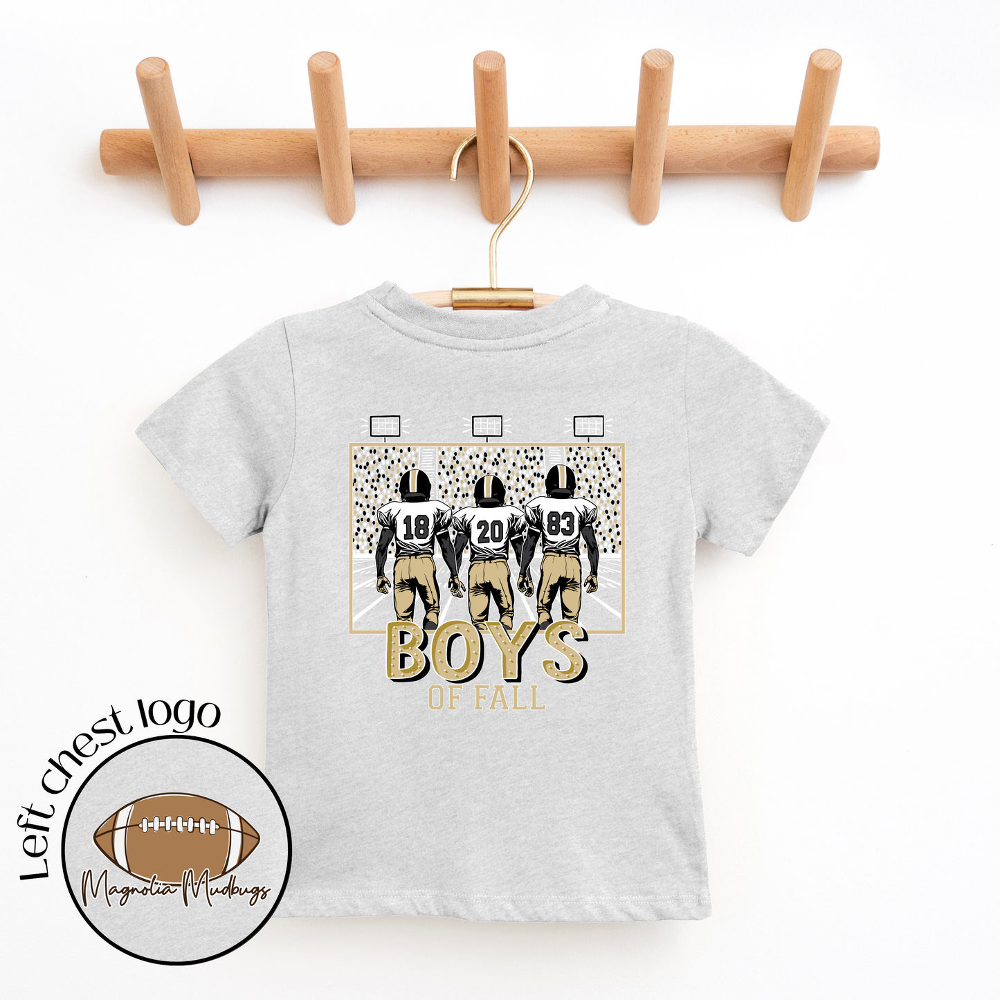 Boys of Fall | Black + Gold | Football Kid’s Tee