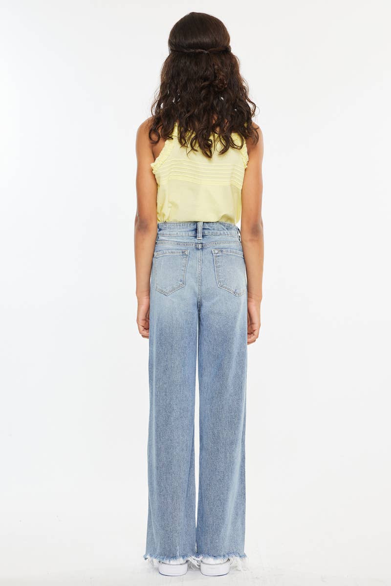 YOUTH OPEN PACK HIGH RISE SLIM WIDE JEANS