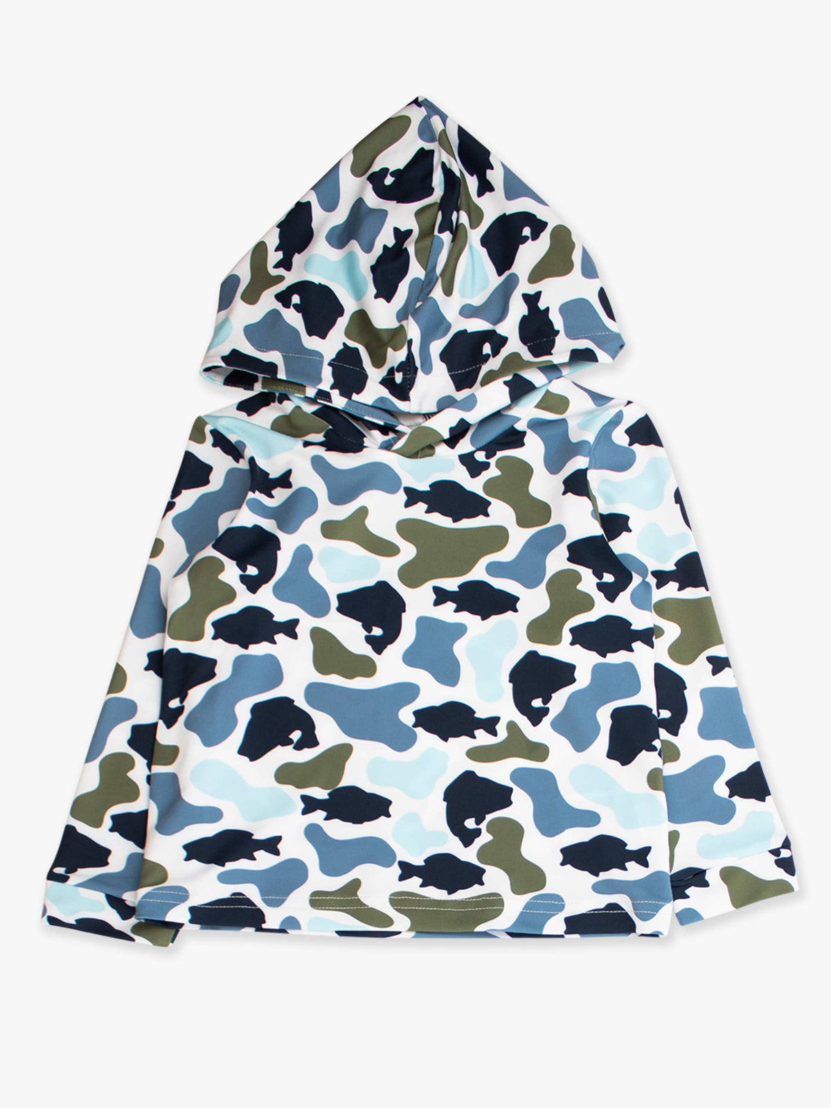 Boys Fish Camo Catch Performance Hooded Shirt