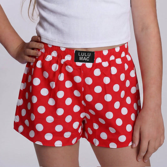 Red Polka Dot KIDS SHORTS