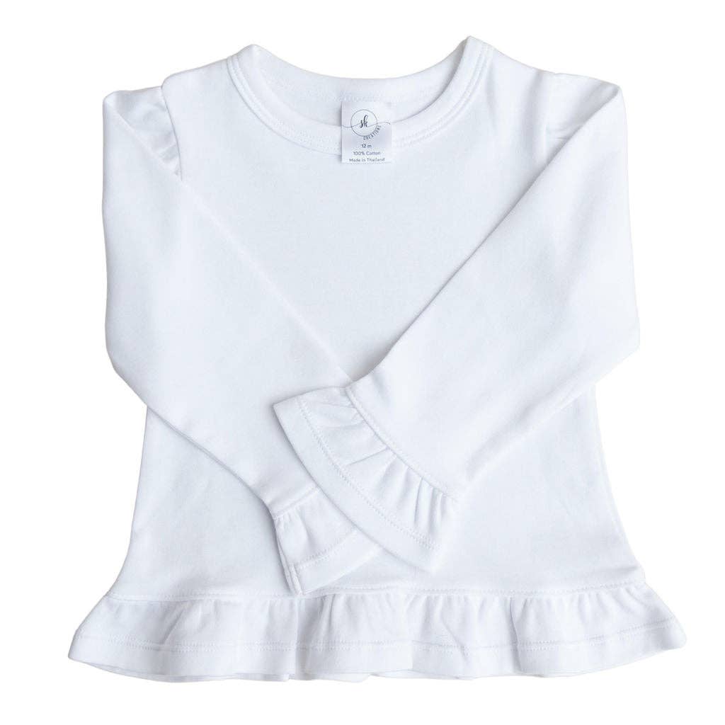 Long Sleeve Ruffle Shirt: Pink