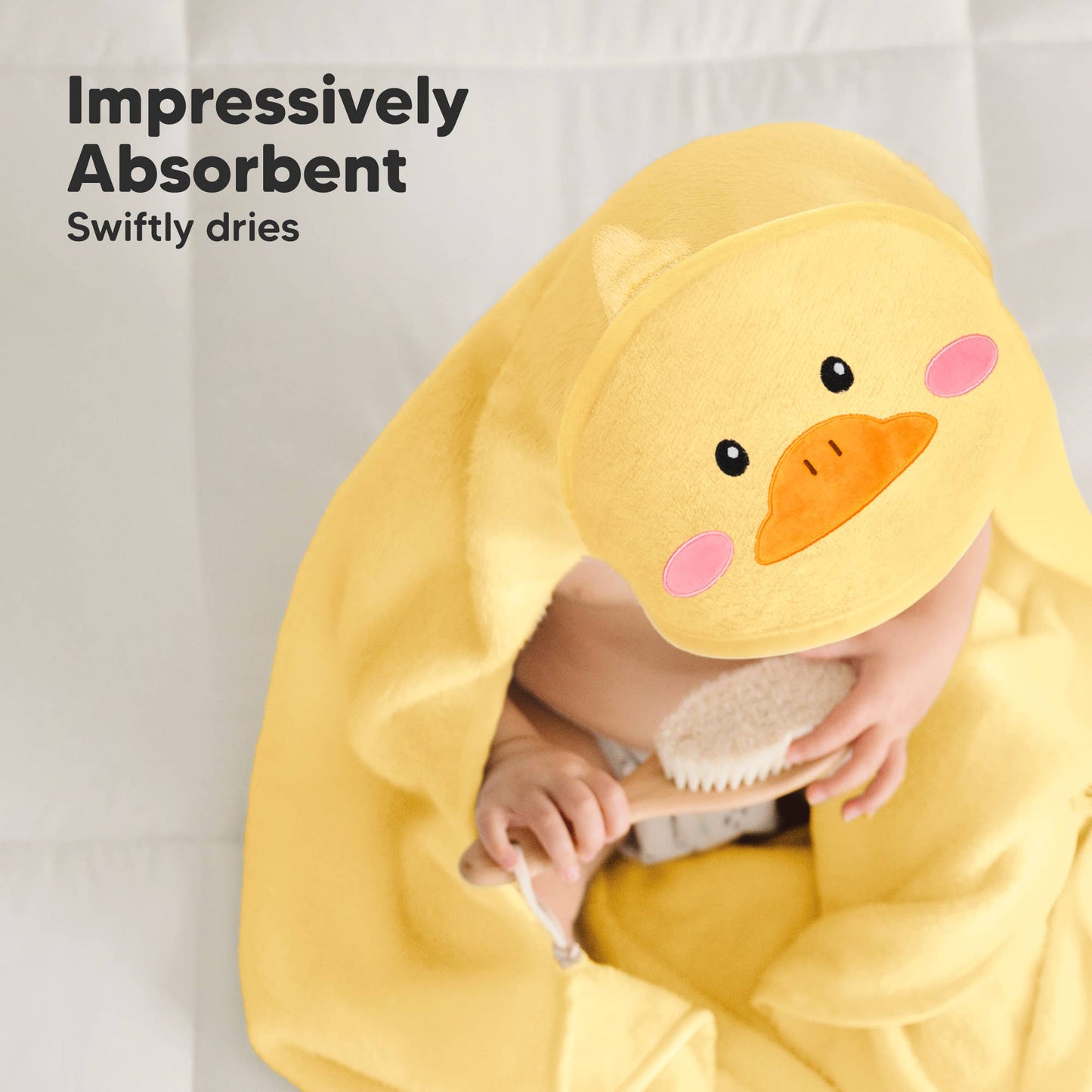 KeaBabies Cuddle Baby Hooded Towel: Duck / Regular
